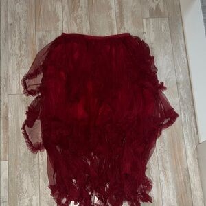 Elegant Red Tulle Skirt